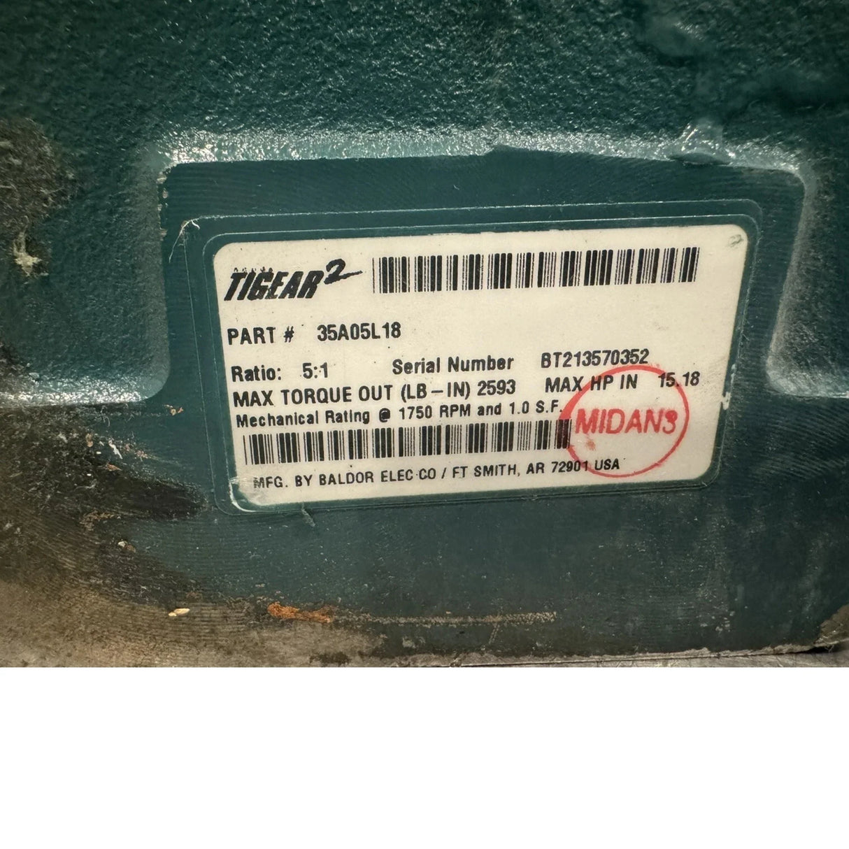 35A05L18 Dodge Tigear2 Worm Gear Speed Reducer - Truck To Trailer