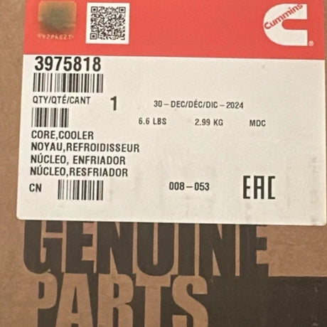 3903375 Genuine Cummins Engine Oil Cooler