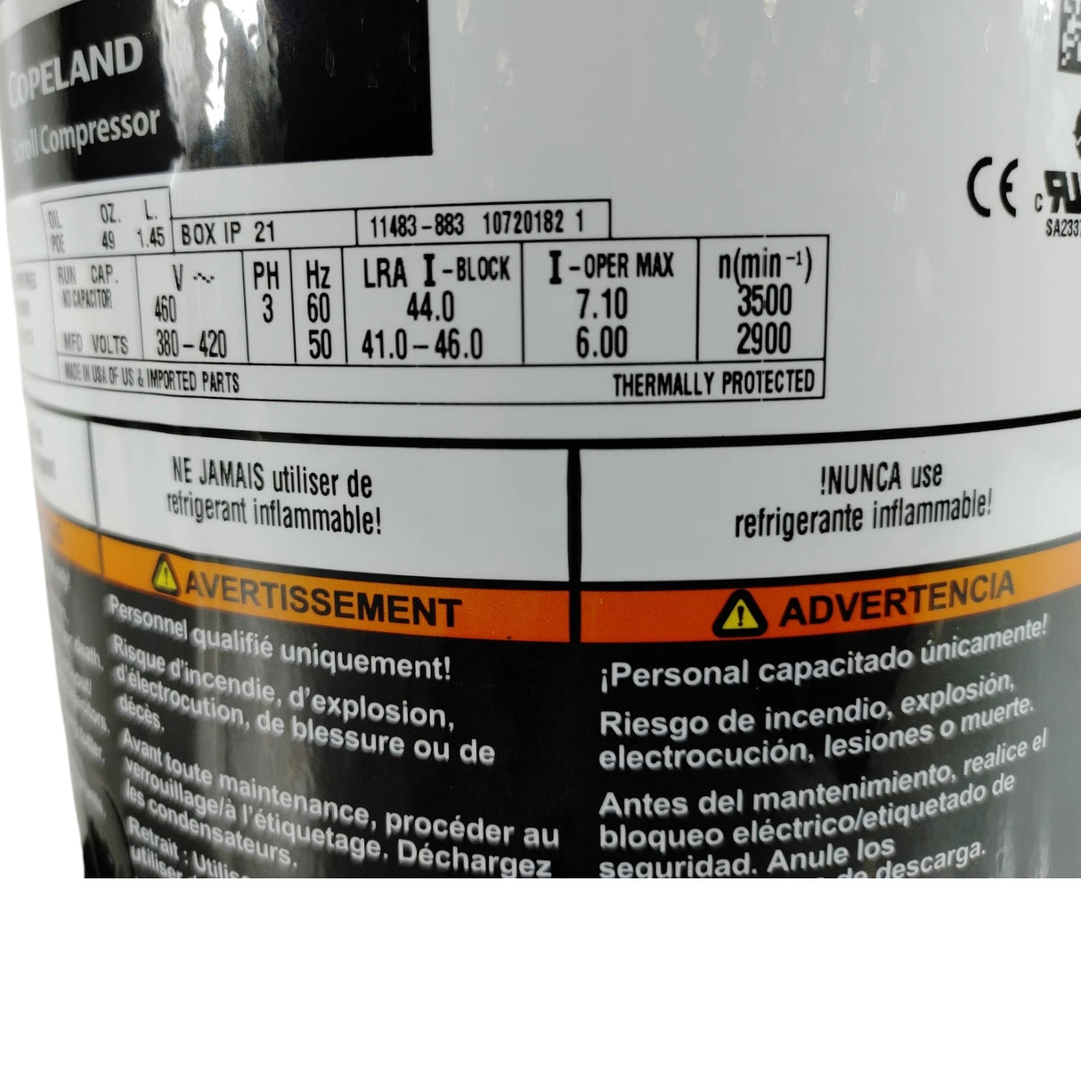 ZF11K4E-TFD-231 Genuine Copeland Scroll Compressor