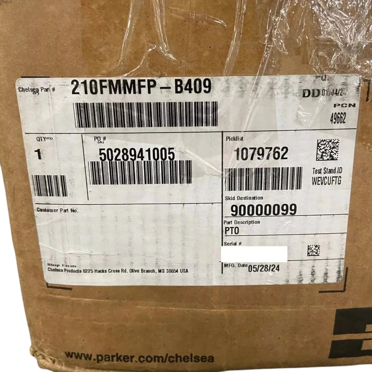 210FMMFP-B409 Chelsea Power Take Off Assembly - Truck To Trailer