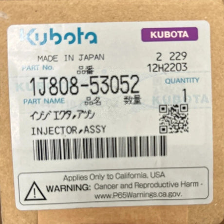 1J808-53052 Kubota Fuel Injector
