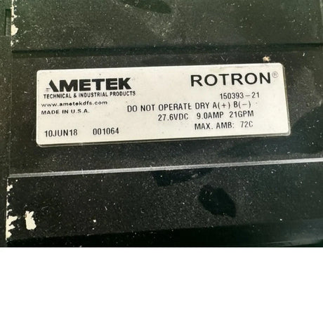 150393-21 Genuine Ametek Blower Motor 27.6V 9A - Truck To Trailer