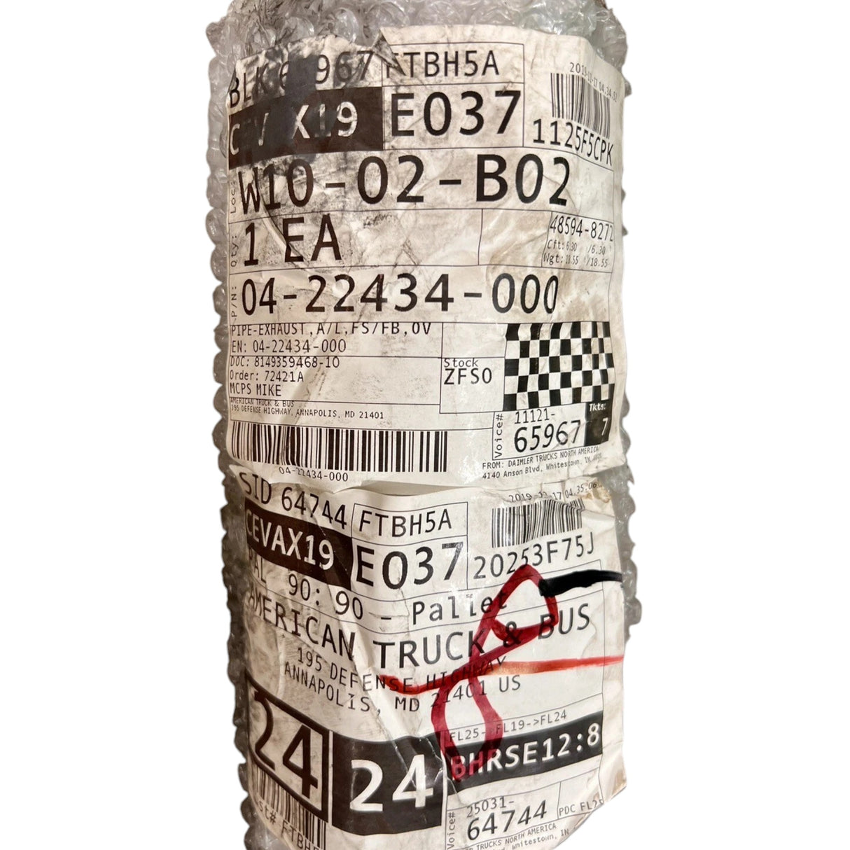 04-22434-000 Genuine Freightliner Aluminum Exhaust Pipe