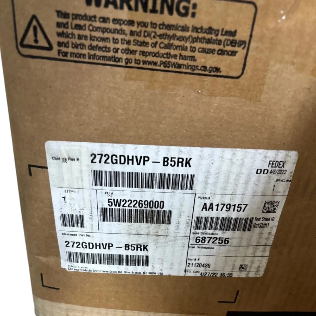 272GDHVP-B5RK Chelsea PTO Power Take Off 6 Bolt - Truck To Trailer