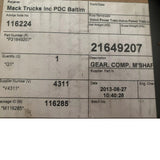 21649207 Genuine Mack Main Drive Gear
