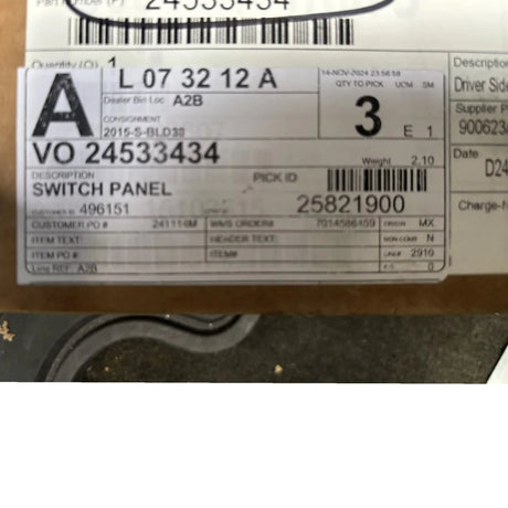 24533434 Genuine Mack Switch Panel - Truck To Trailer