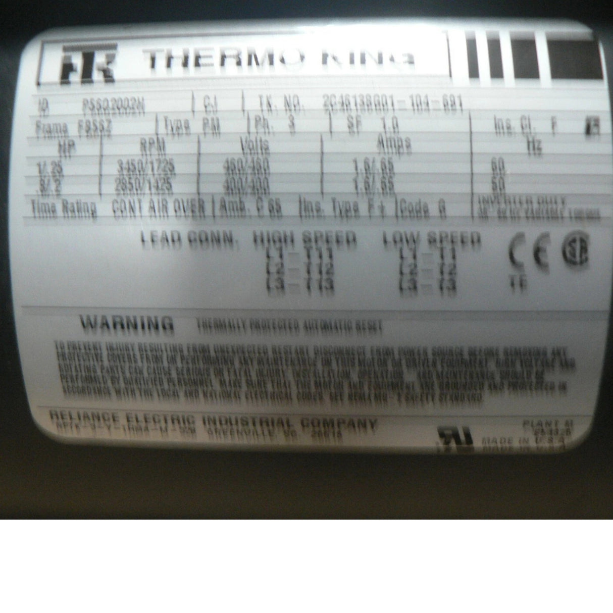 104665 Oem Thermo King Motor Blower Evaporator For Thermoking Reefer Container