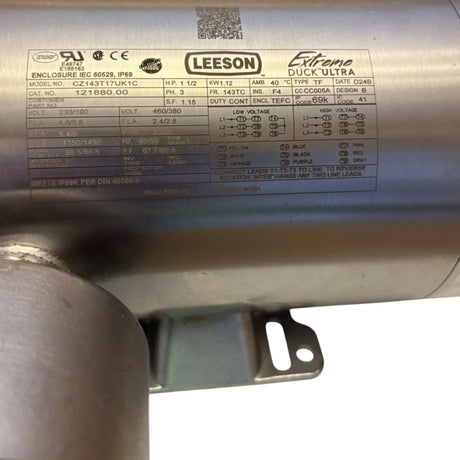 121880.00 Leeson 3ph Ultra Washdown Motor - Truck To Trailer