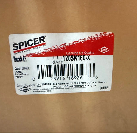 120SK160-X Genuine Dana Spicer Knuckle RH - Truck To Trailer