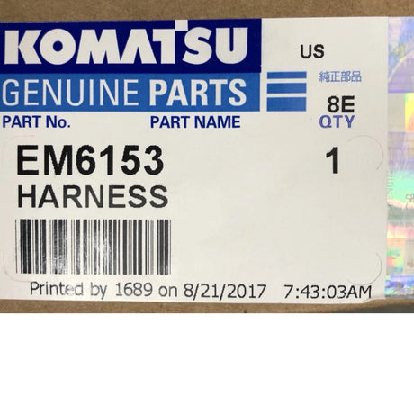 EM6153 Genuine Komatsu Wiring Harness