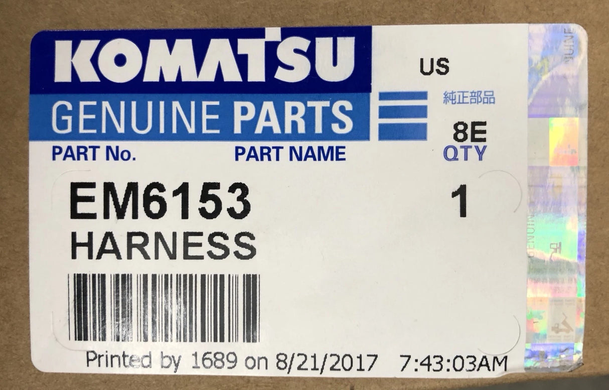 EM6153 Genuine Komatsu Wiring Harness