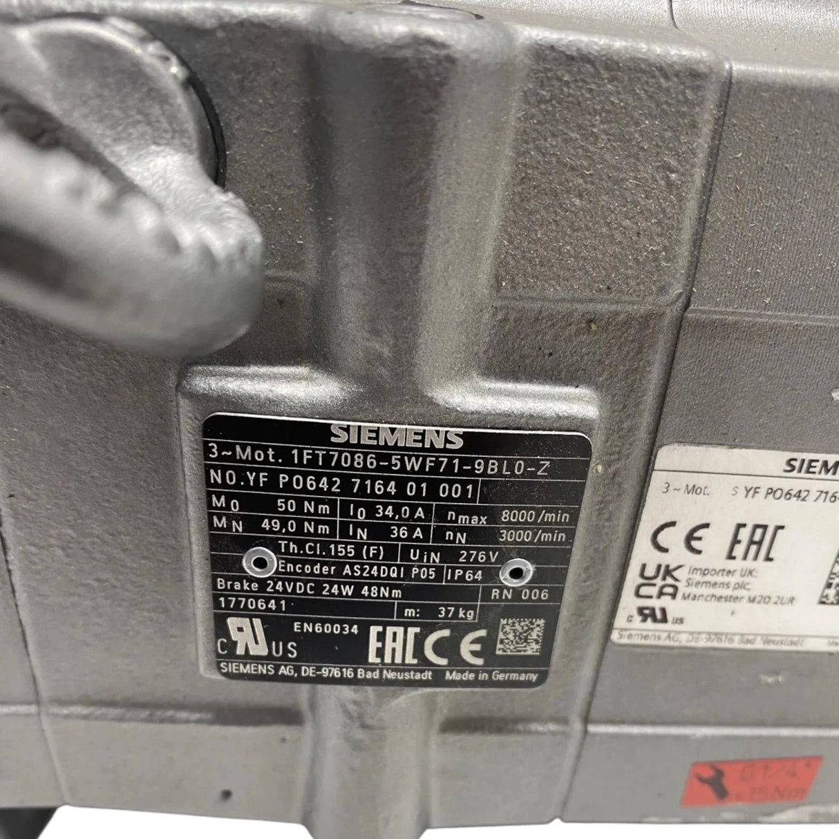 1FT7086-5WF71-9BL0-Z Siemens Servo Motor - Truck To Trailer