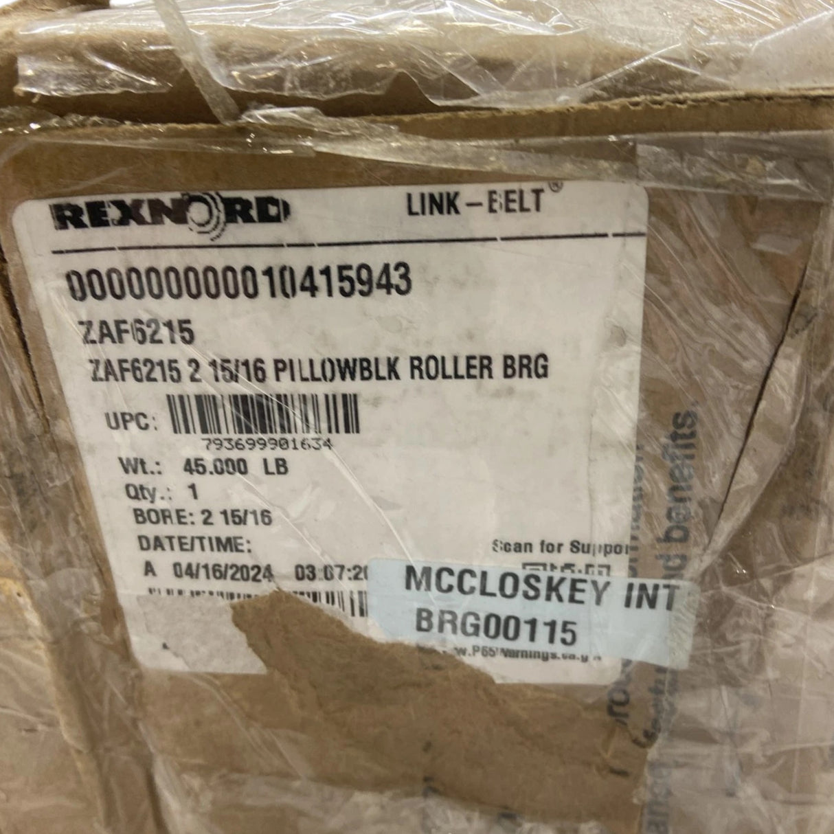 ZAF6215 Genuine Rexnord Pillow Block Roller Bearing - Truck To Trailer