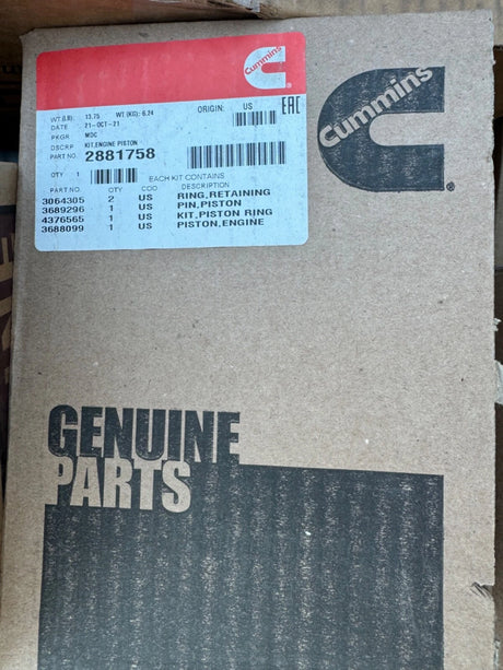 2881758 Genuine Cummins Engine Piston Kit