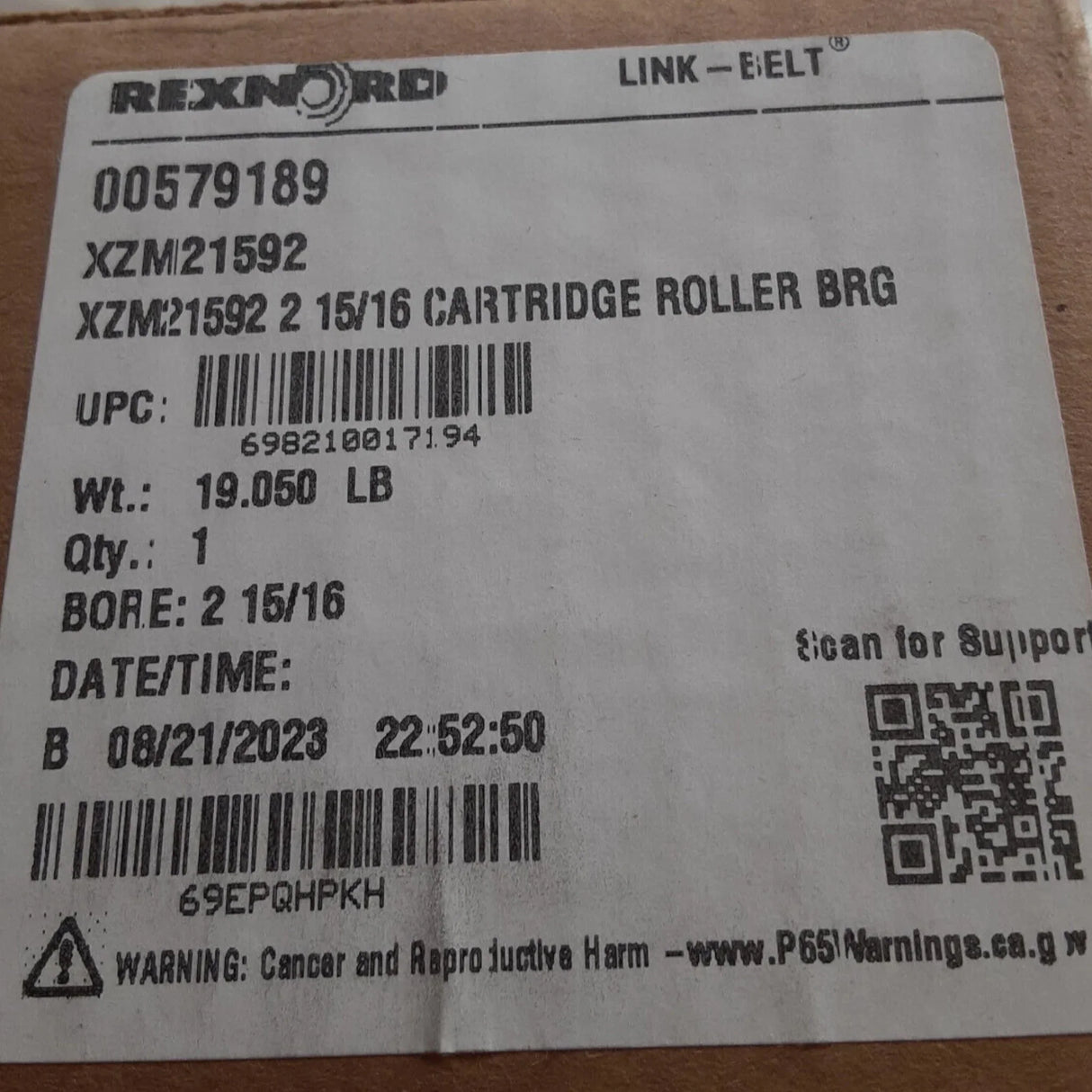 XZM21592 Genuine Rexnord Cartridge Roller Bearing - Truck To Trailer