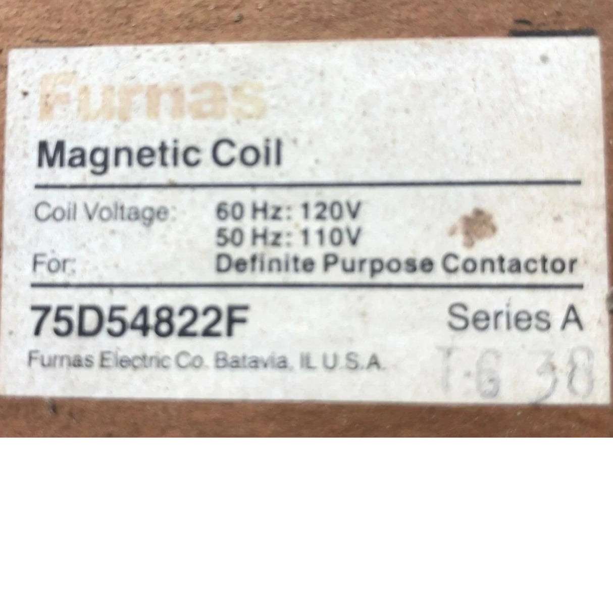 75D54822F Furnas Coil Contactor