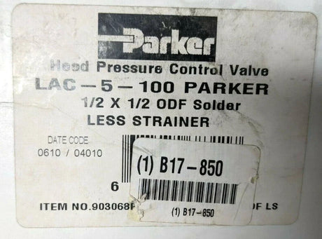 LAC-5-100 Genuine Parker Head Pressure Control Valve
