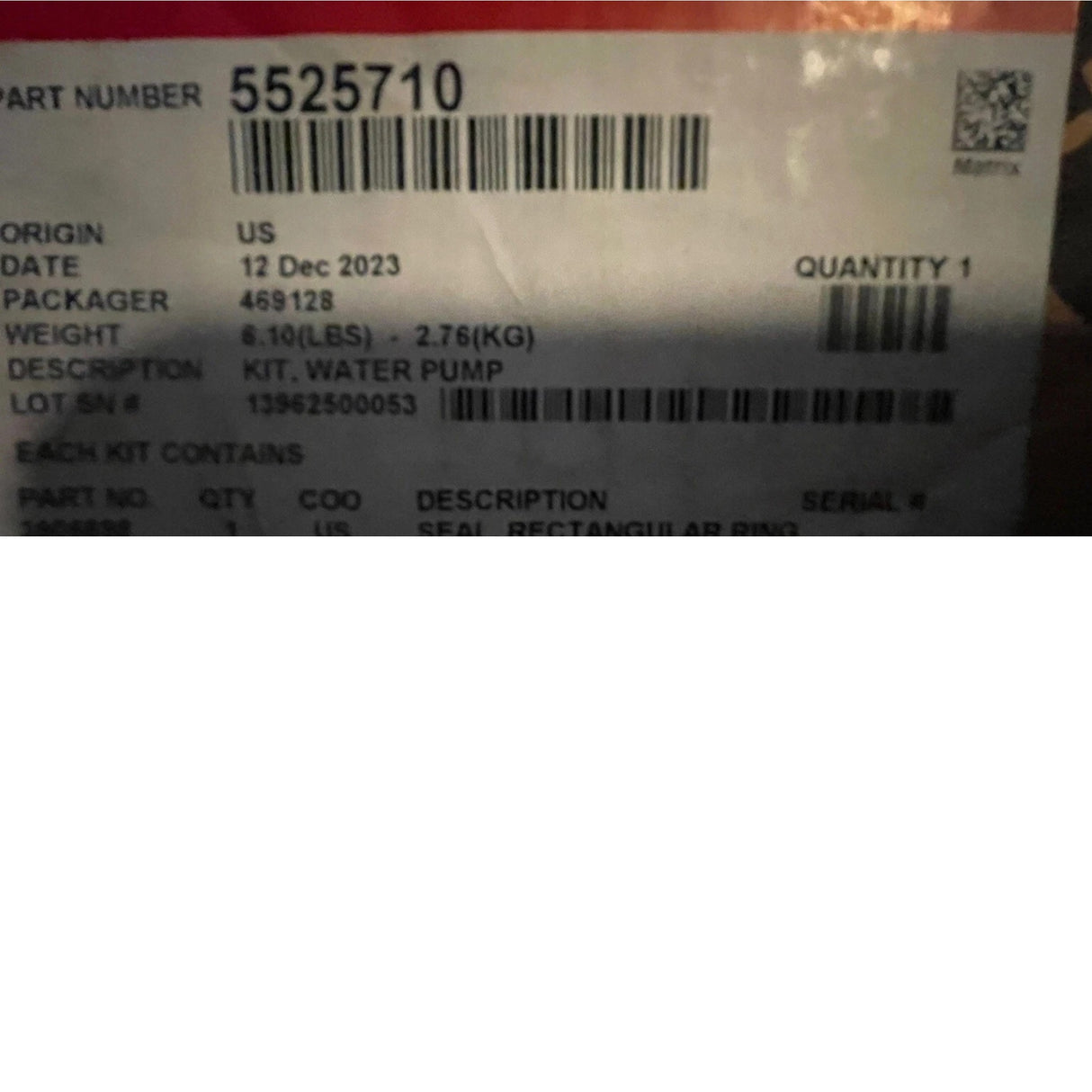 4376558 Genuine Cummins Water Pump Kit