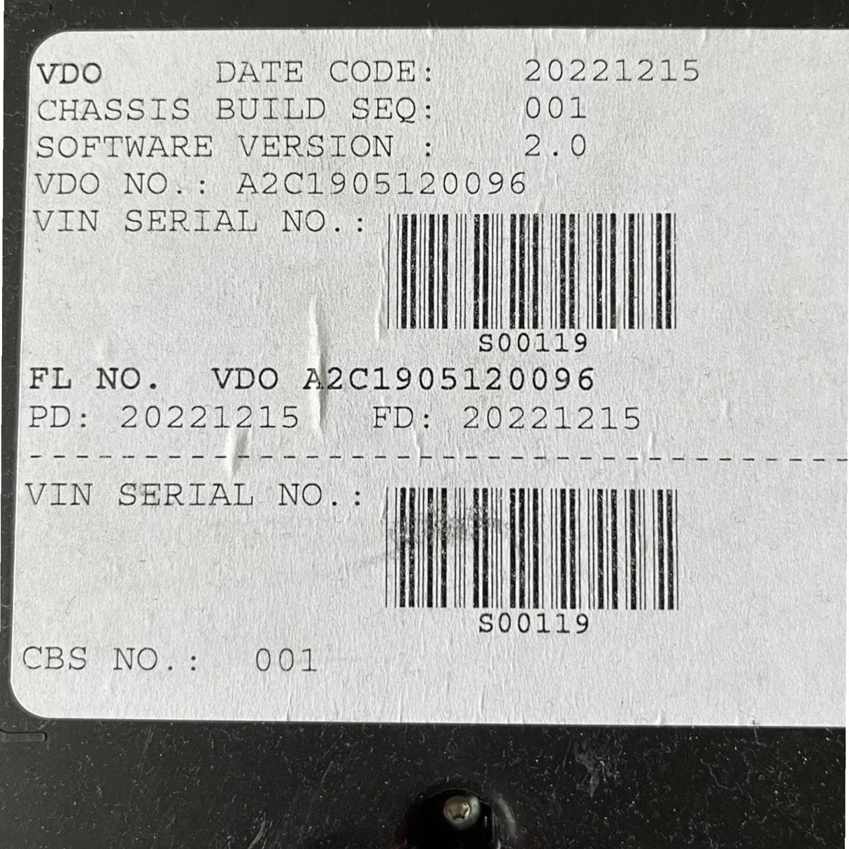 A2C1905120096 Genuine Freightliner Instrument Cluster
