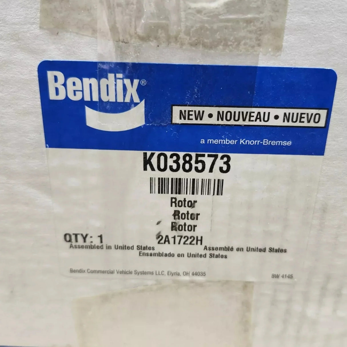 K038573 Genuine Bendix Rotor Brake Assembly - Truck To Trailer