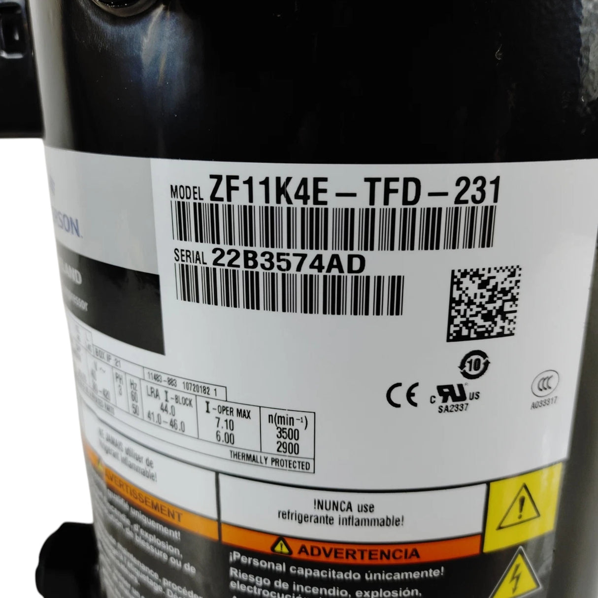 ZF11K4E-TFD-231 Genuine Copeland Scroll Compressor