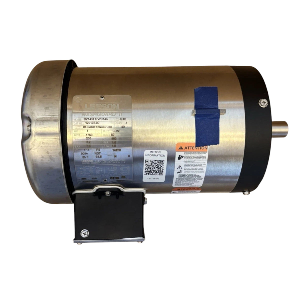 122198.00 Leeson 1HP Washdown Motor