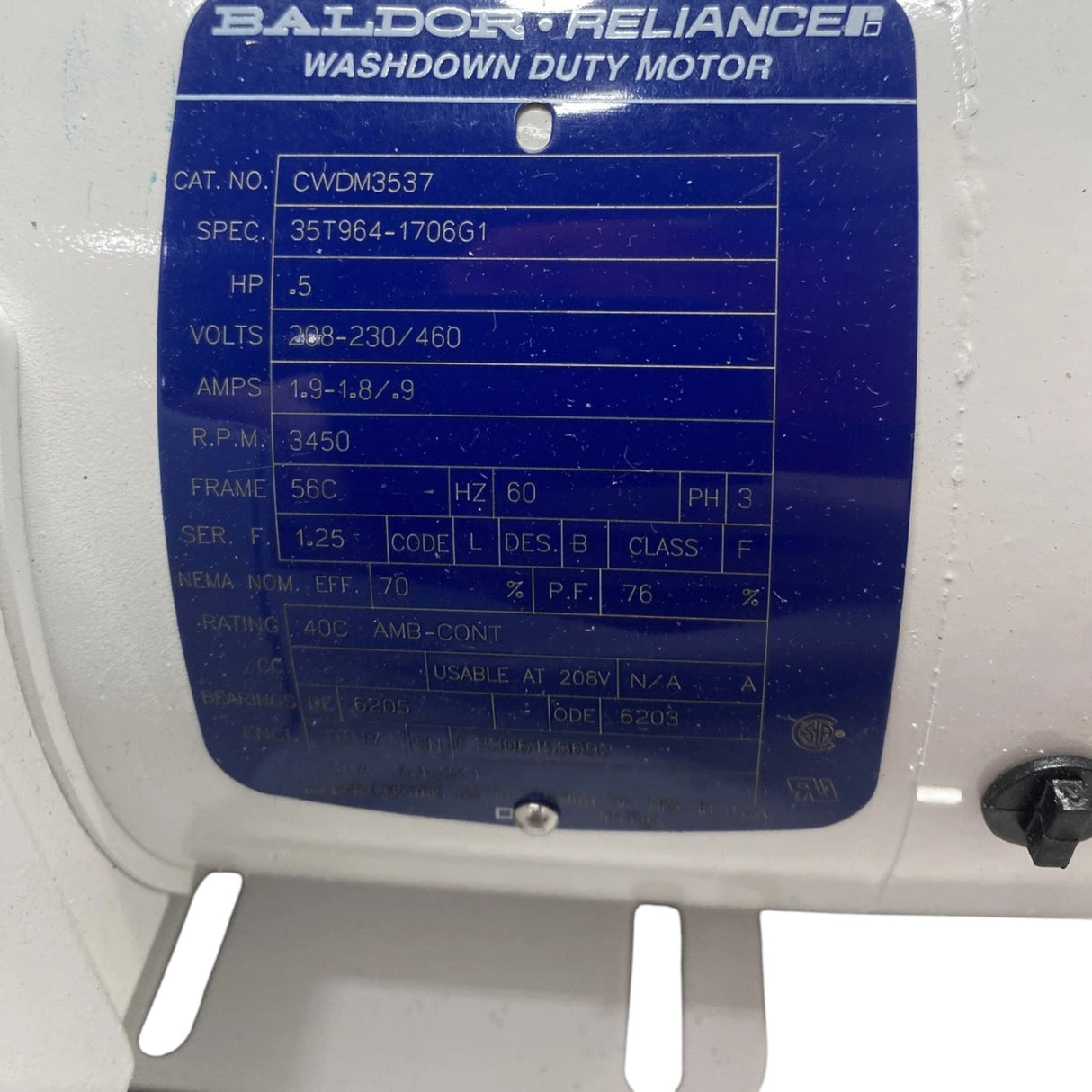 CWDM3537 Baldor Wash Down Duty Motors