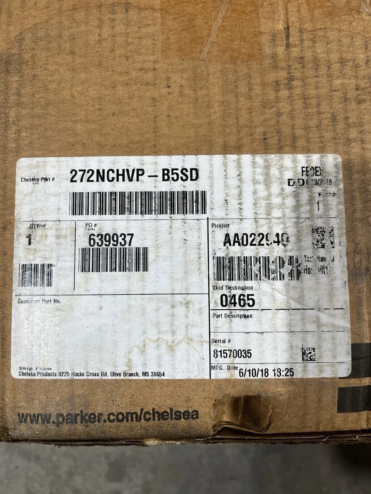 272GBHVP-B5RK Genuine Chelsea PTO Power Take-Off - Truck To Trailer