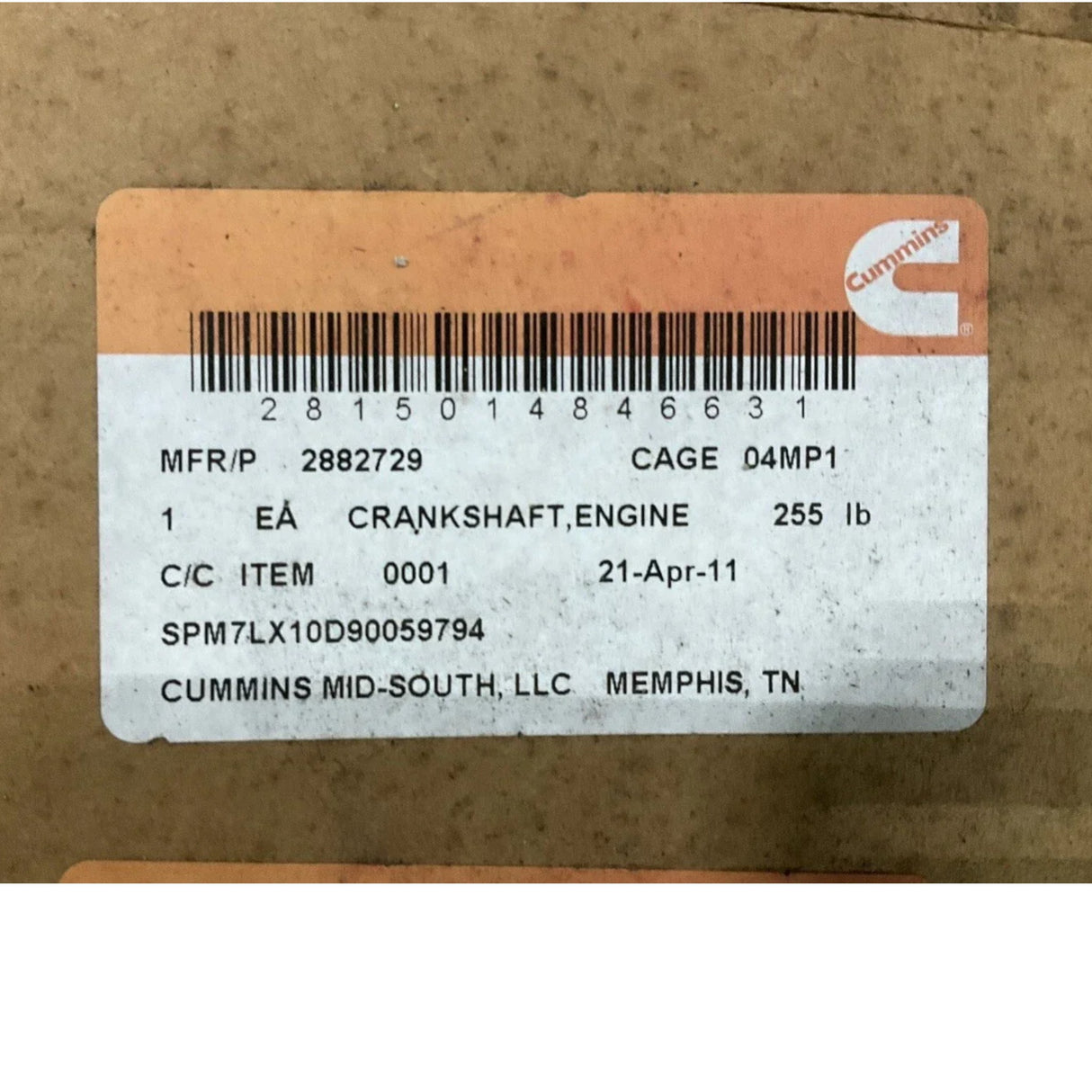 2882729 Genuine Cummins Engine Crankshaft