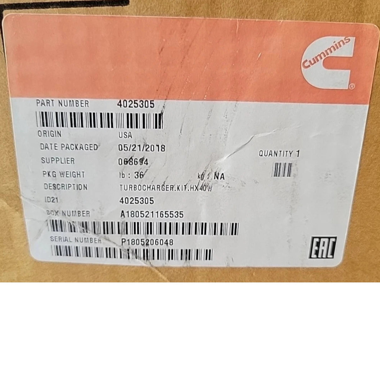 4038046 Genuine Cummins Turbocharger