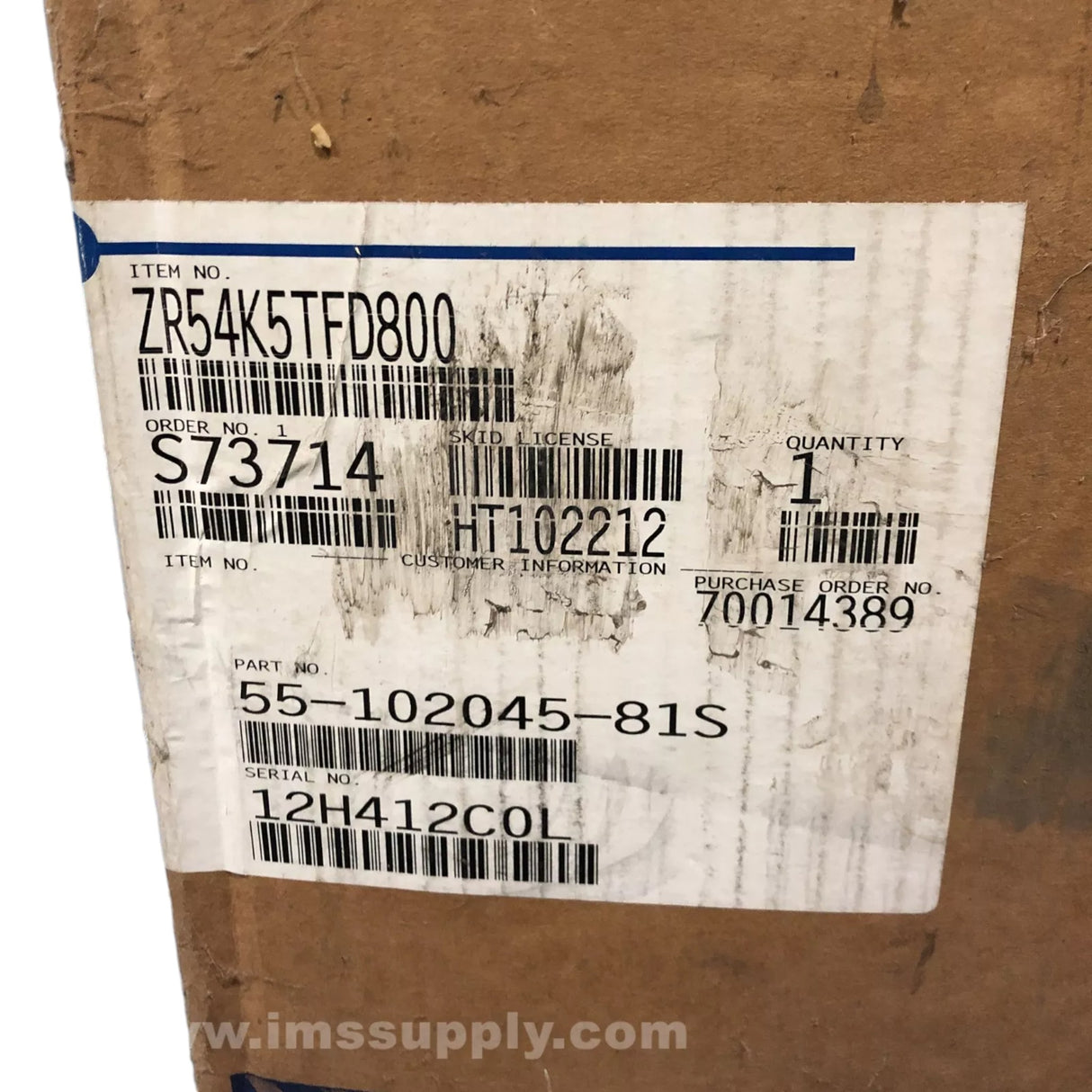 ZR54K5TFD800 Genuine Copeland Scroll Compressor