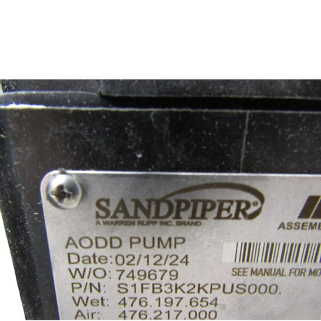 S1FB3K2KPUS000 Warren Rupp Air Powered Double Diaphragm Pump