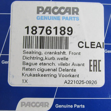 1876189PE Genuine Paccar Front Cover Crankshaft Ring-Sealing - Truck To Trailer