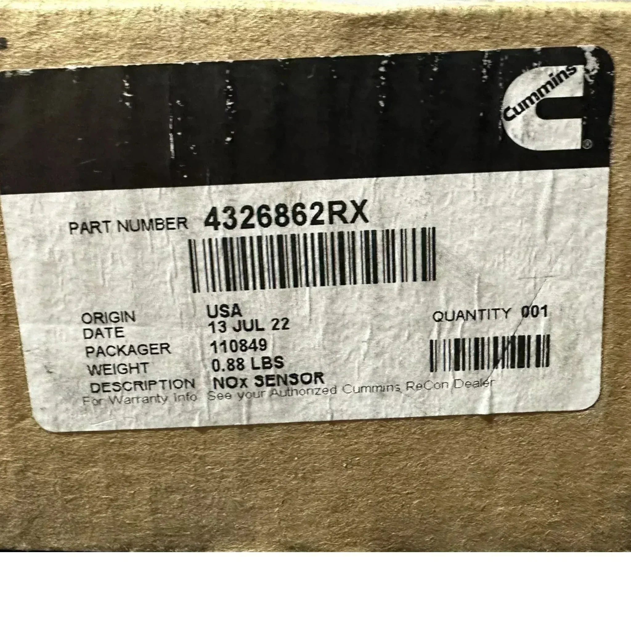 4326862 Genuine Cummins Nox Nitrogen Oxide Sensor – Truck To