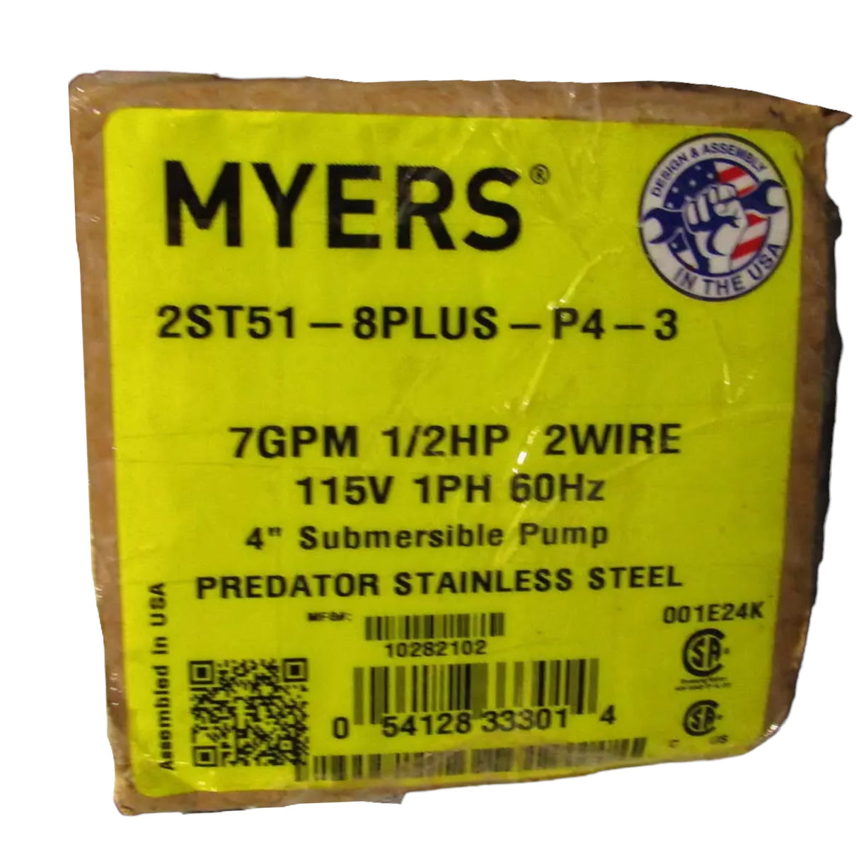 2ST51-8PLUS-P4-3 Myers Stainless Steel 4" Submersible Well Pump And Motor