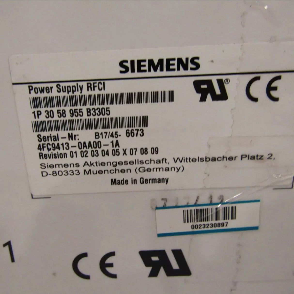 3058955 Genuine Siemens RFCI Power Supply 230V - Truck To Trailer