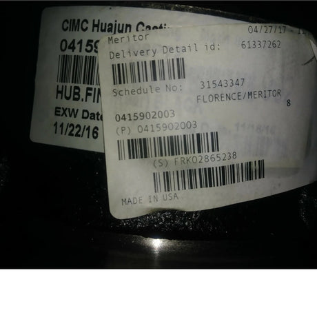 0415902003 Genuine Meritor Hydraulic Brake Hub Assembly