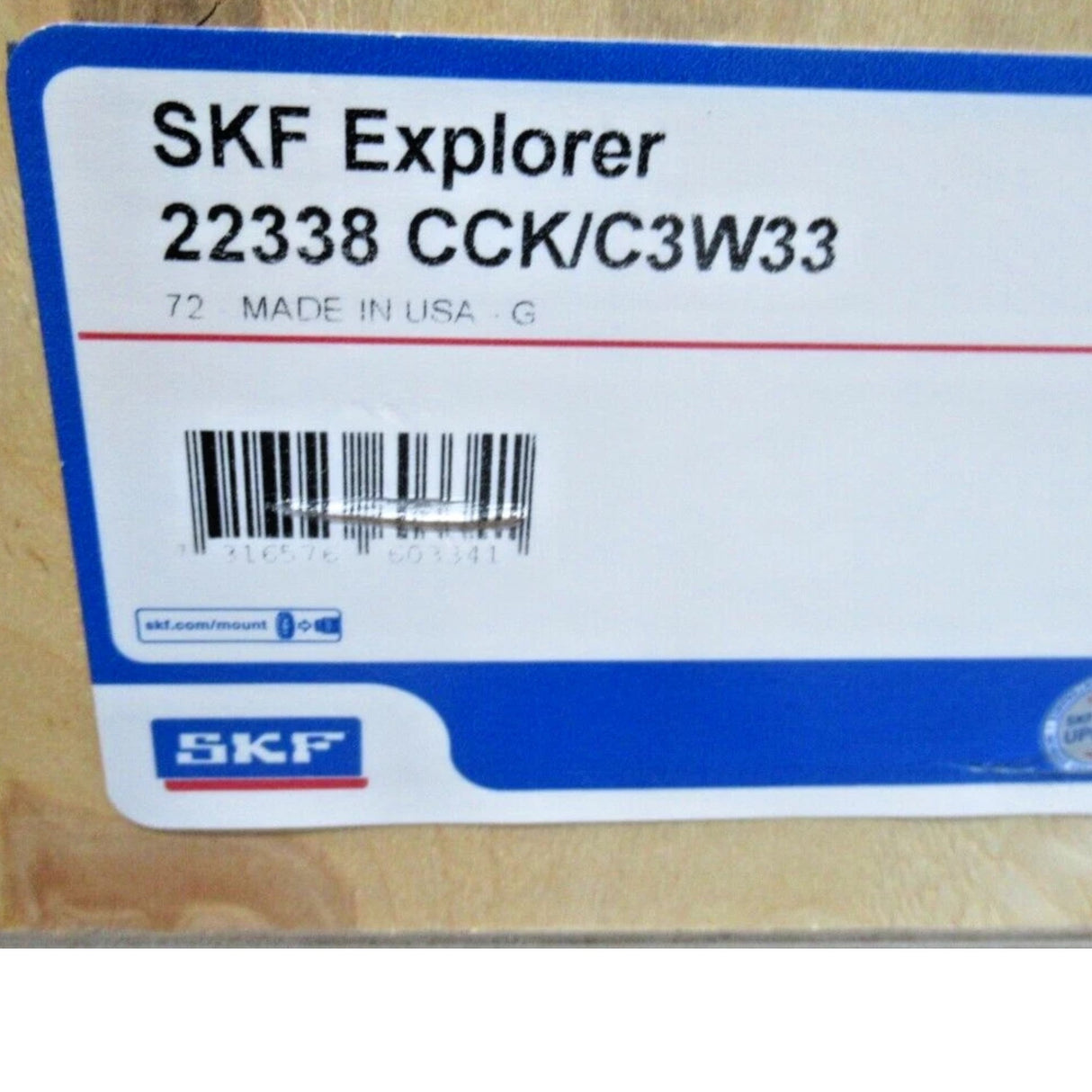 22338CCK/C3W33 Genuine SKF Spherical Roller Bearing