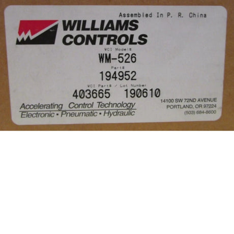 403665 Genuine Williams Controls Electronic Accelerator Pedal