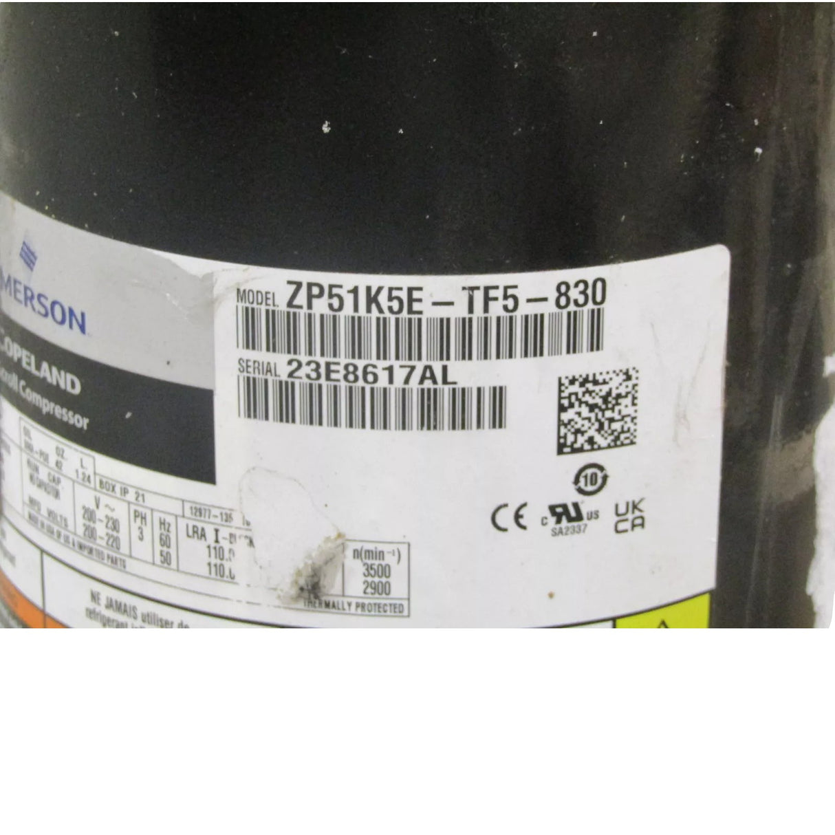 ZP51K5E-TF5-830 Copeland Scroll Compressor