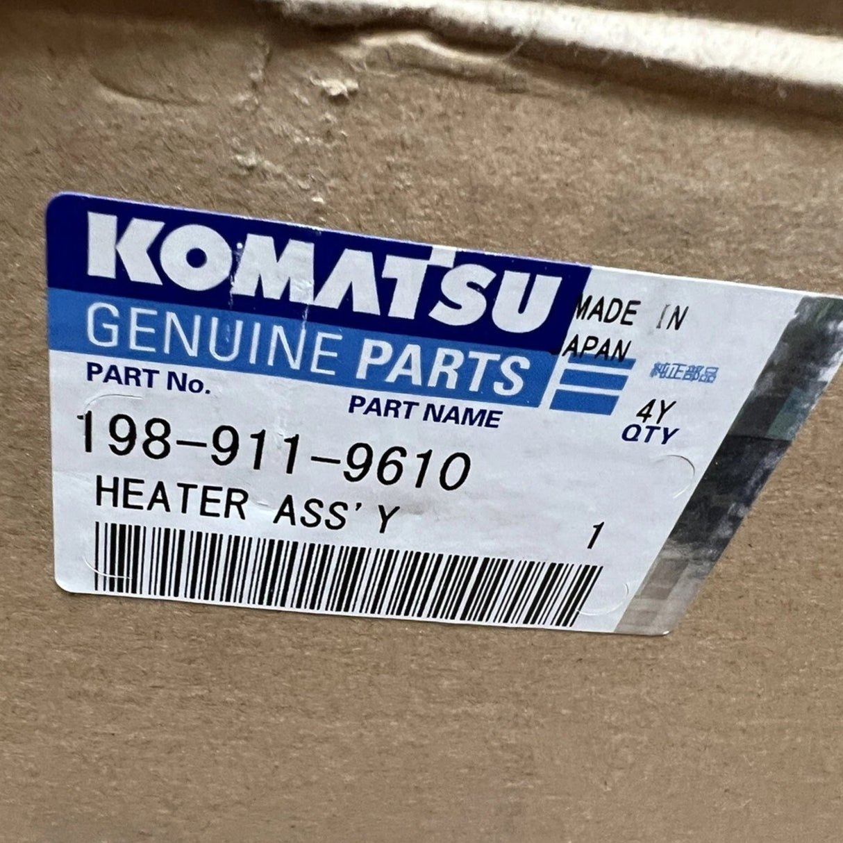 198-911-9610 Genuine Komatsu Heater Assembly