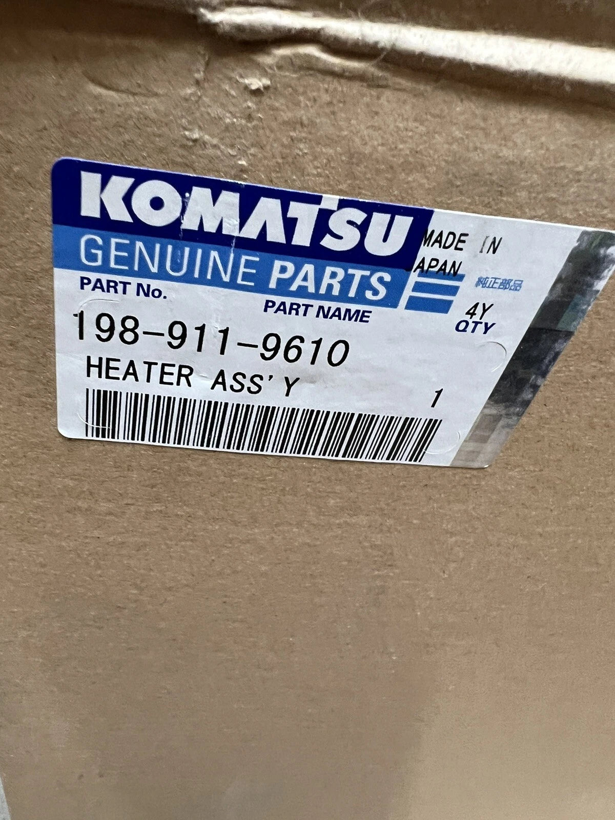 198-911-9610 Genuine Komatsu Heater Assembly