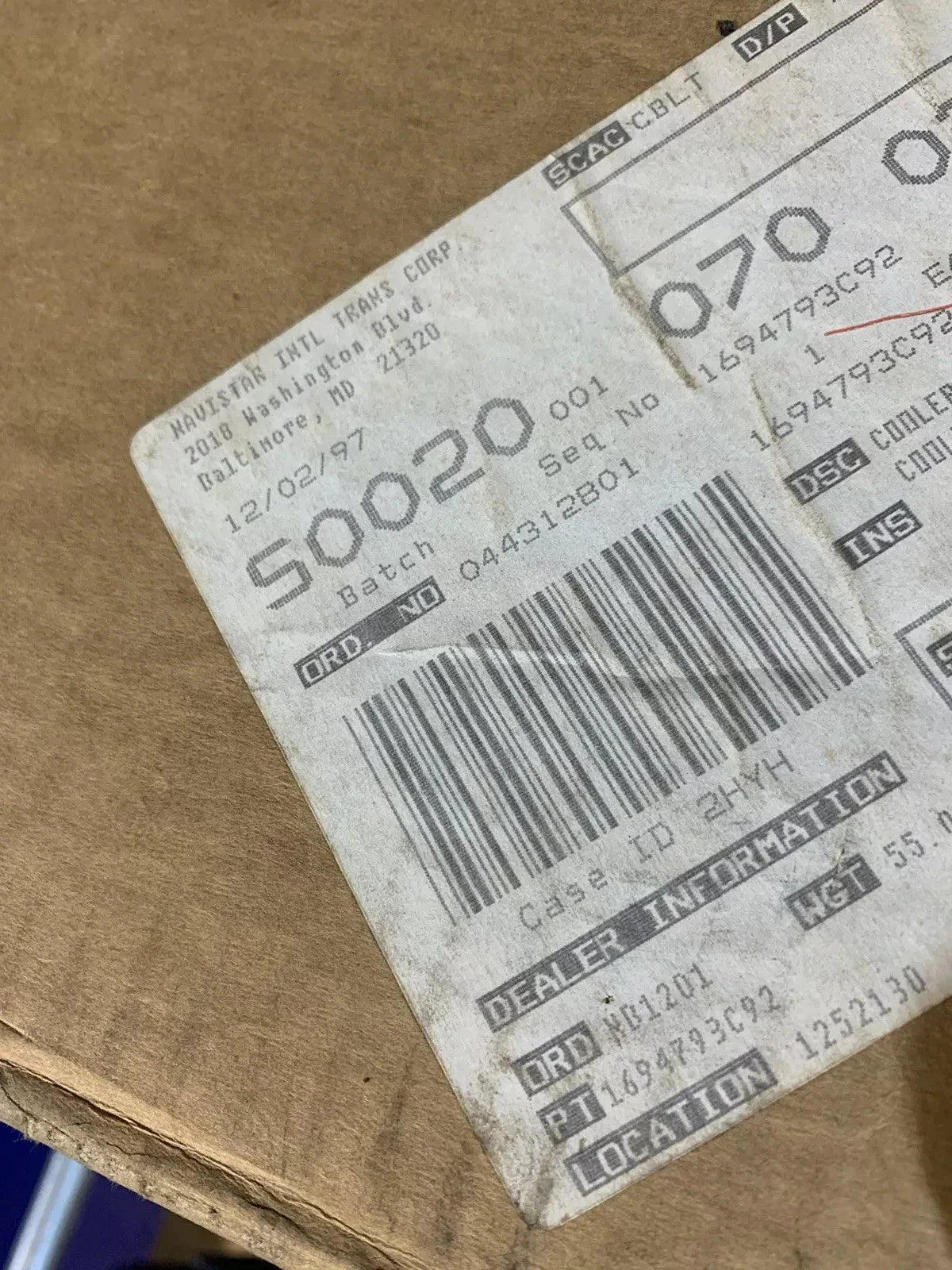 1694793C92 International Cooler Charge Air
