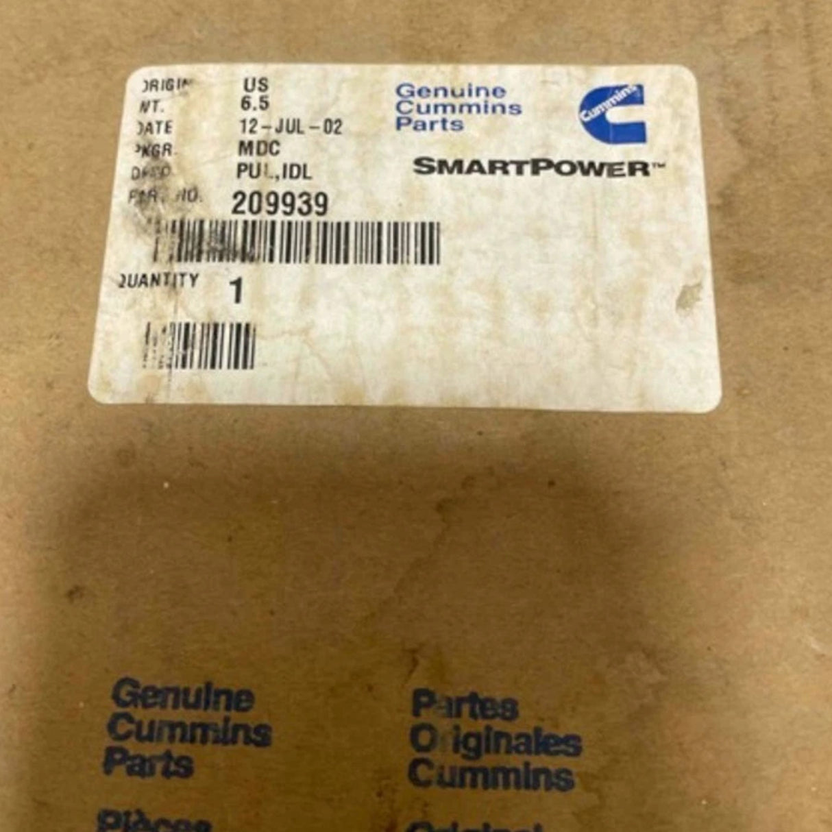 209939 Genuine Cummins Idler Pulley