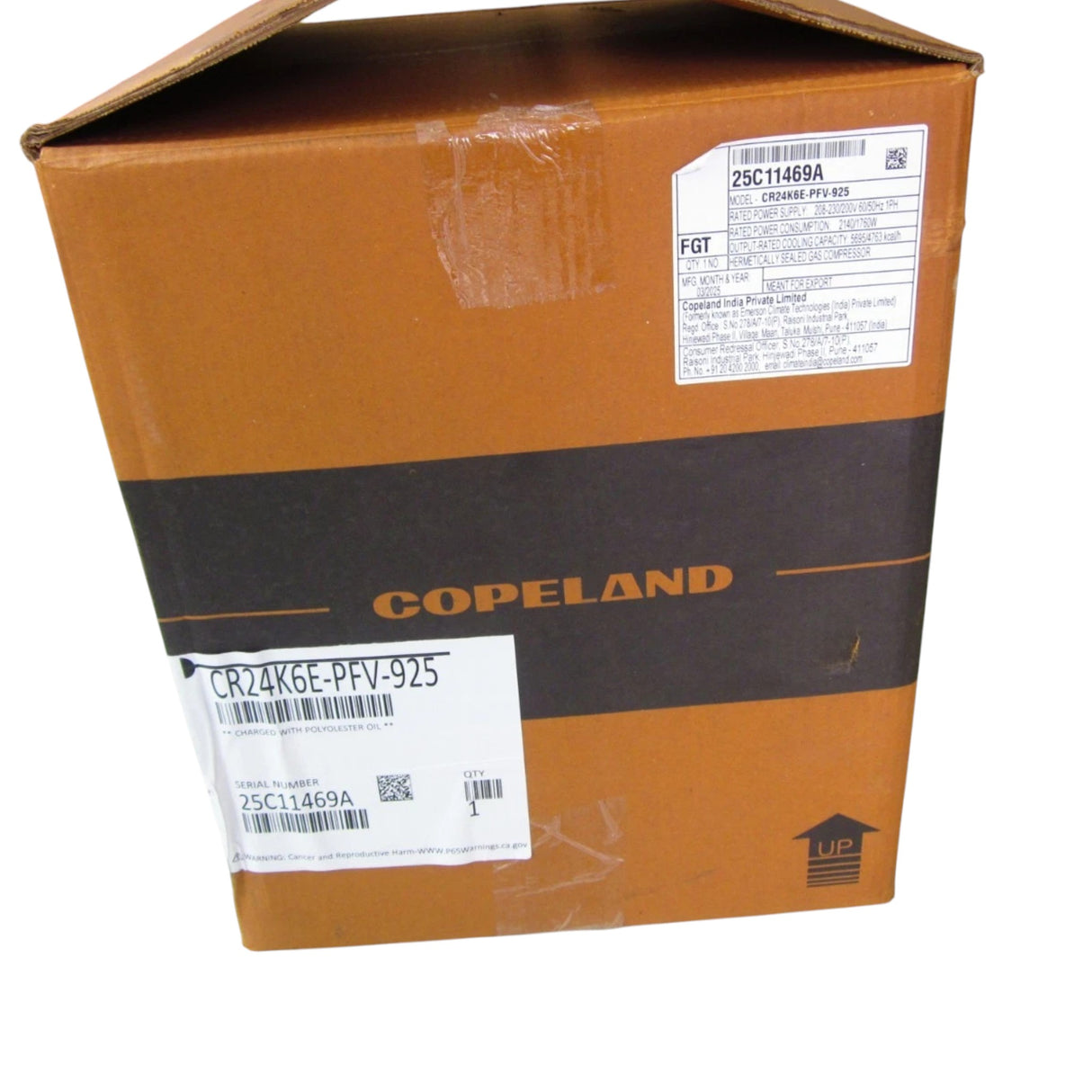 CR24K6E-PFV-925 Genuine Copeland Scroll Compressor