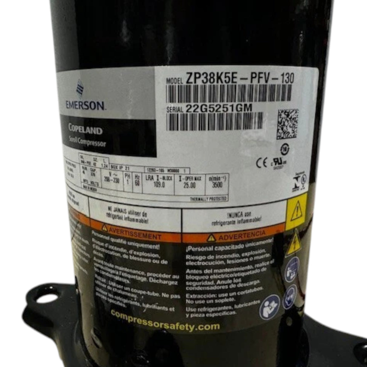 ZP38K5EPFV130 Copeland Scroll Compressor