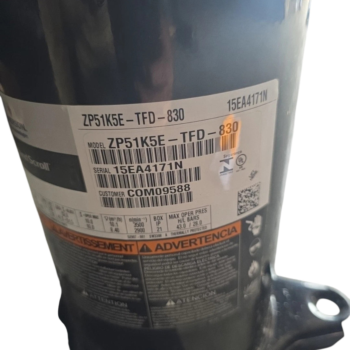 ZP51K5E-TFD-830 Genuine Copeland Scroll Compressor