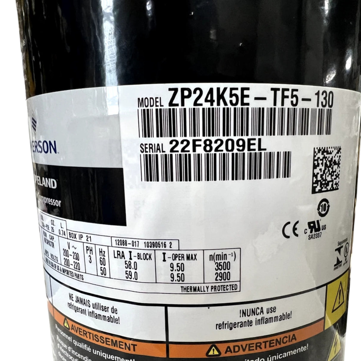 ZP24K5E-TF5-130 Genuine Copeland Scroll Compressor