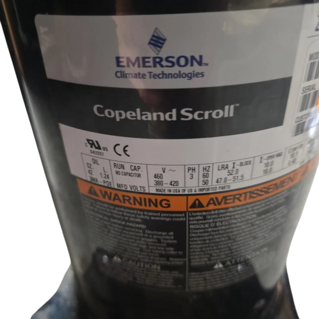 ZP51K5E-TFD-830 Genuine Copeland Scroll Compressor