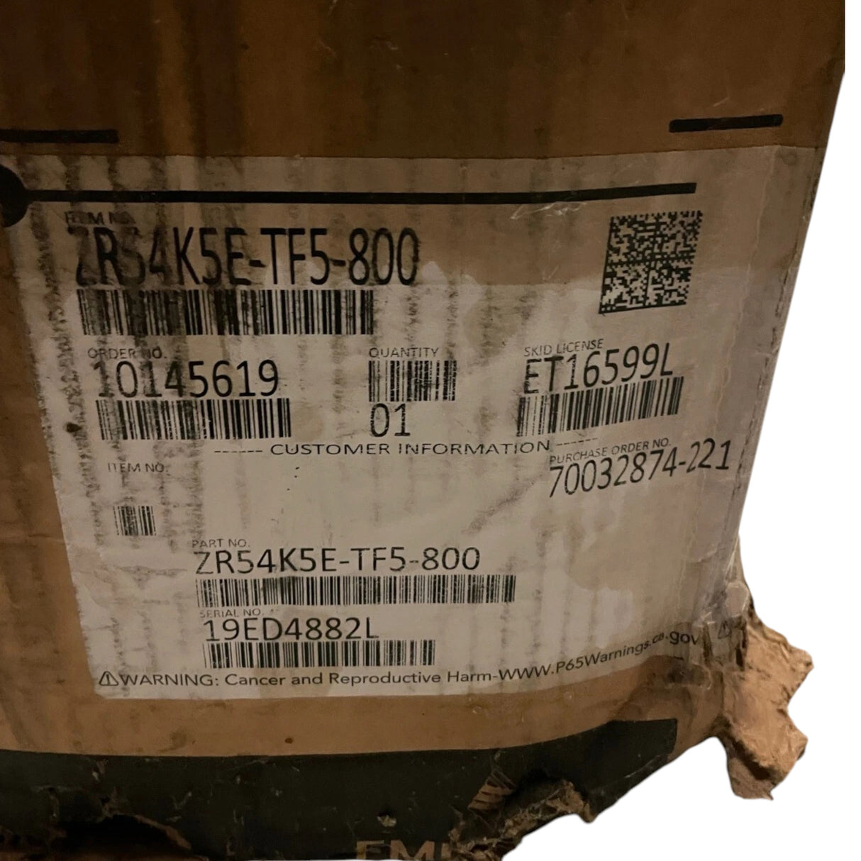 ZR54K5E-TF5-800 Genuine Copeland Scroll Compressor